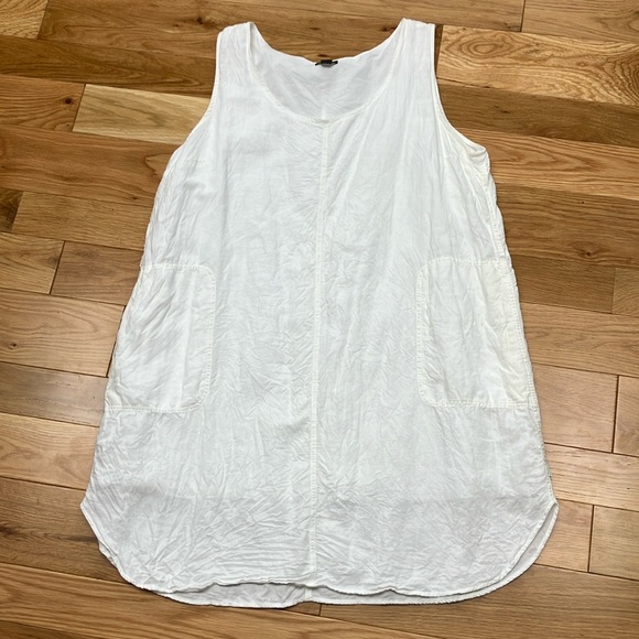 Eddie Bauer Dresses & Skirts - Eddie Bauer Sleeveless Flowy tank linen white Dress 2XL